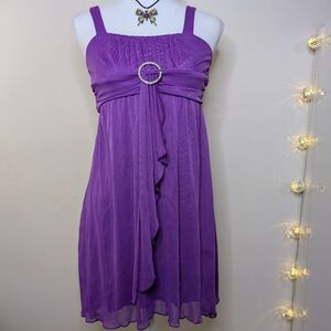 Ruby Rox Purple Mini Dress with Embellished Waist